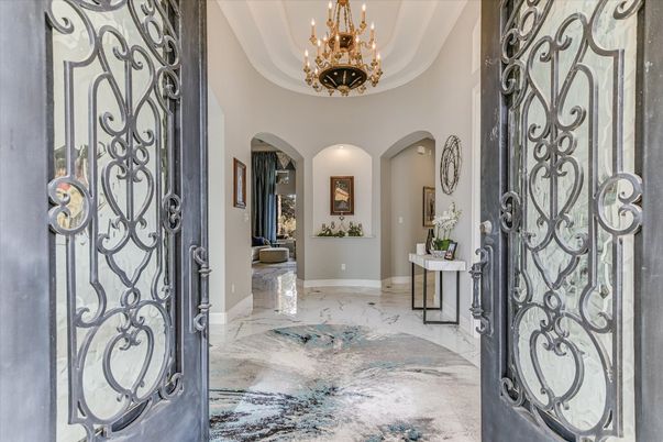 Chandelier, Interior, Marble, Recessed Lighting