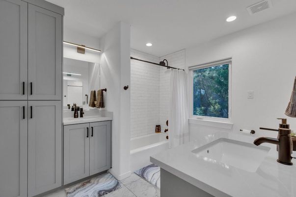 Bathroom, Dual Sink Vanities, Interior, Marble, Recessed Lighting