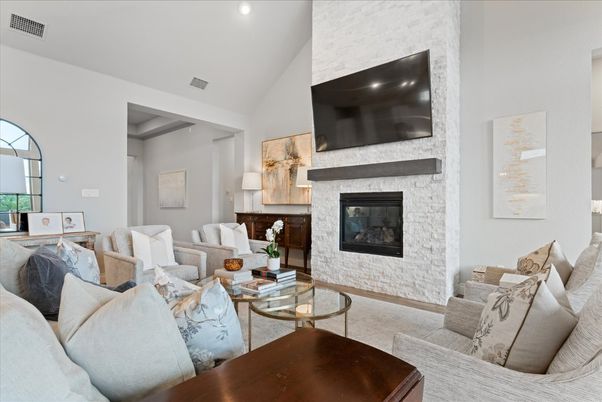 Fireplace, Interior, Living room, Recessed Lighting