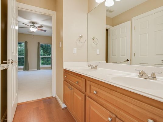 Bathroom, Dual Sink Vanities, Interior, Wood Texture Flooring