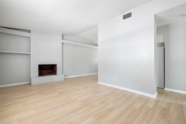 Empty room, Fireplace, Interior, Wood Texture Flooring