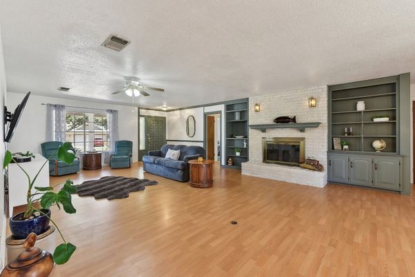 Fireplace, Interior, Stone Walls, Wood Texture Flooring