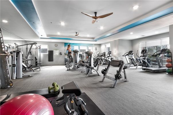 Fitness Equipment, Gym, Interior, Recessed Lighting