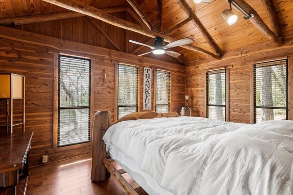 Bedroom, Interior, Wooden Beams, Wooden Ceilings, Wood Texture Flooring, Wooden Walls