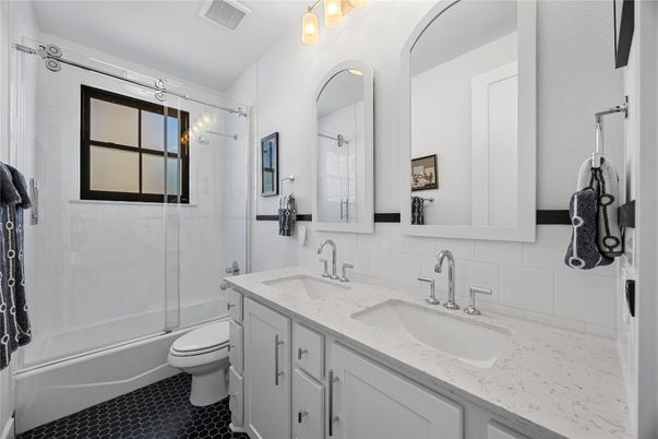 Bathroom, Dual Sink Vanities, Glass Shower, Interior