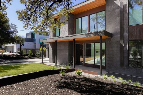 Exterior, Facade, Brick Facade, Modern