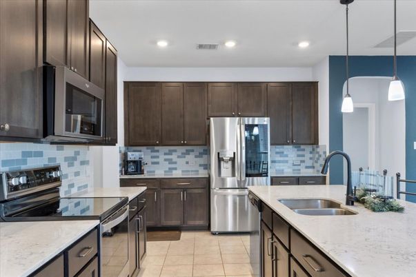 Interior, Kitchen, Pendant Lights, Recessed Lighting, Stainless Steel Appliances