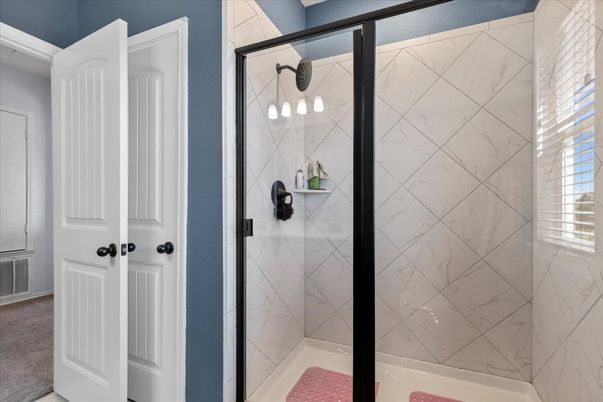Bathroom, Glass Shower, Interior, Marble Walls