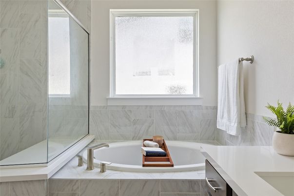 Bathroom, Glass Shower, Interior, Marble Walls