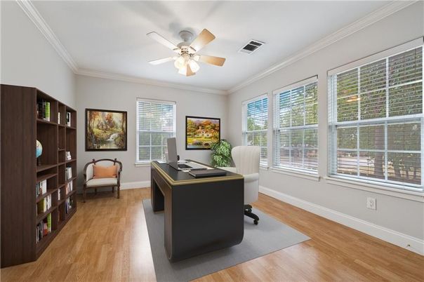 Home Office, Interior, Wood Texture Flooring