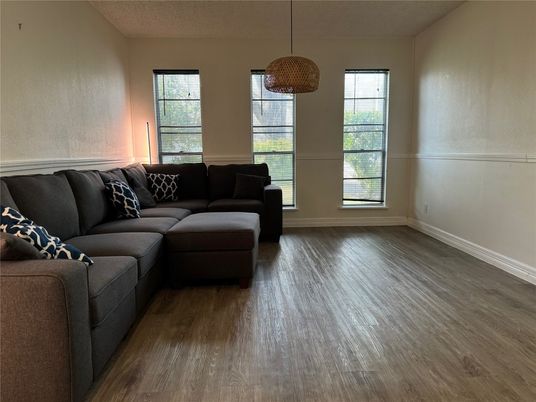 Interior, Living room, Pendant Lights, Wood Texture Flooring