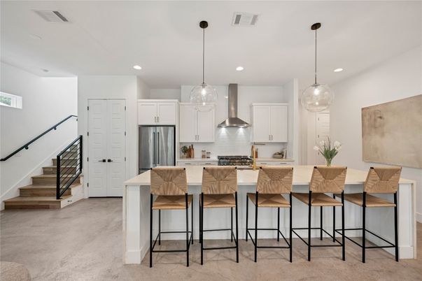 Interior, Kitchen, Pendant Lights, Recessed Lighting, Stainless Steel Appliances