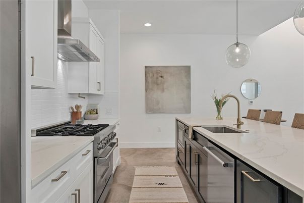 Interior, Kitchen, Pendant Lights, Recessed Lighting, Stainless Steel Appliances