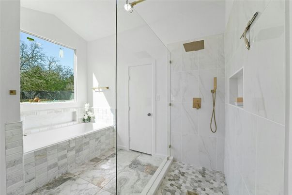 Bathroom, Glass Shower, Interior, Marble, Marble Walls