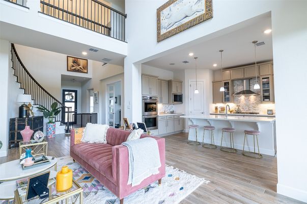 Interior, Kitchen, Living room, Pendant Lights, Recessed Lighting, Stainless Steel Appliances, Wood Texture Flooring