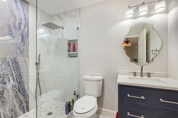 Bathroom, Glass Shower, Interior, Marble Walls