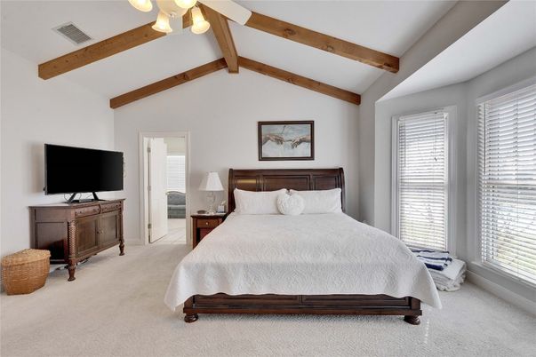 Bedroom, Interior, Wooden Beams