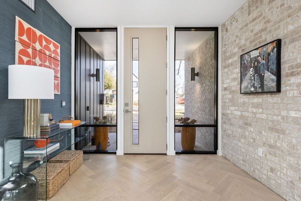 Interior, Stone Walls, Wood Texture Flooring