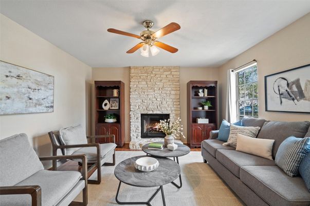 Fireplace, Interior, Living room, Stone Walls