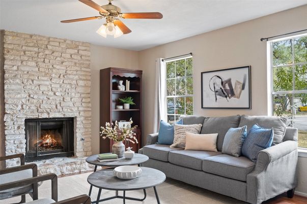 Fireplace, Interior, Living room, Stone Walls