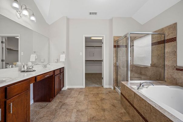 Bathroom, Dual Sink Vanities, Glass Shower, Interior