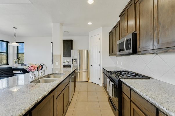Dining room, Interior, Kitchen, Pendant Lights, Recessed Lighting, Stainless Steel Appliances
