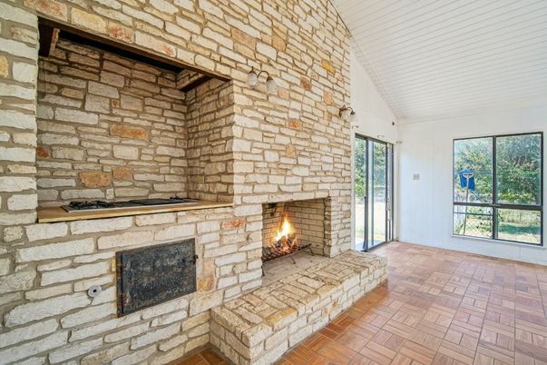 Fireplace, Interior, Stone Walls