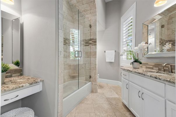 Bathroom, Glass Shower, Interior, Stone Walls