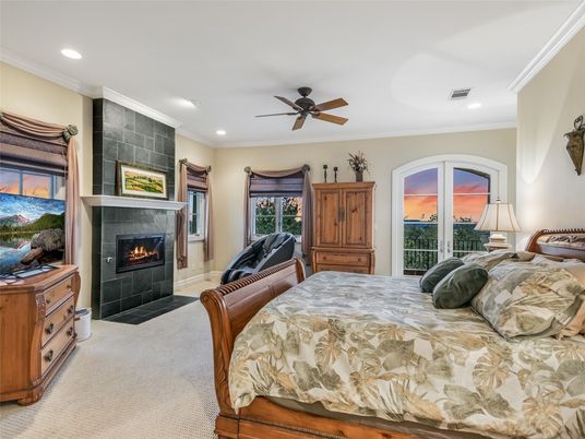 Bedroom, Fireplace, Interior, Recessed Lighting