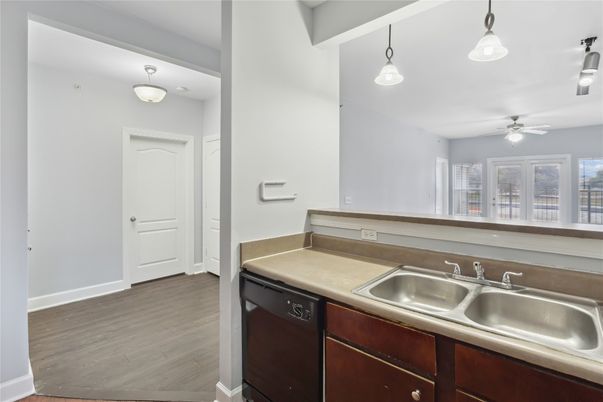 Interior, Kitchen, Pendant Lights, Wood Texture Flooring