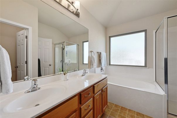 Bathroom, Dual Sink Vanities, Glass Shower, Interior