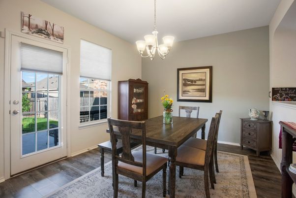 Chandelier, Dining room, Interior, Wood Texture Flooring