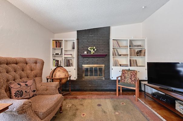 Fireplace, Interior, Stone Walls, Wood Texture Flooring