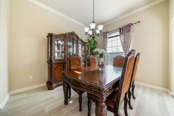 Chandelier, Dining room, Interior, Wood Texture Flooring