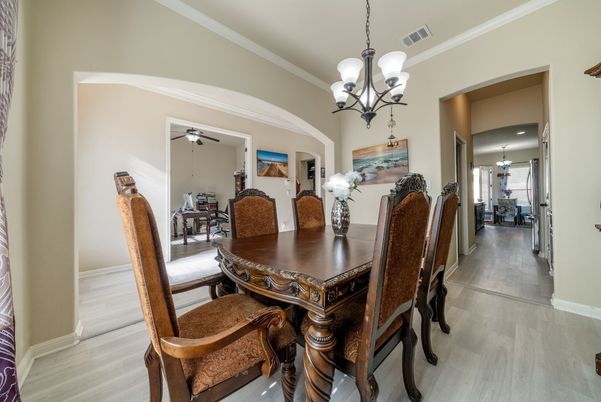 Chandelier, Dining room, Interior, Wood Texture Flooring