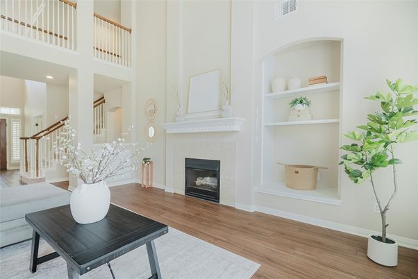 Fireplace, Interior, Wood Texture Flooring