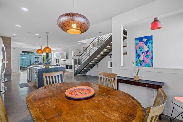 Dining room, Interior, Kitchen, Pendant Lights, Recessed Lighting
