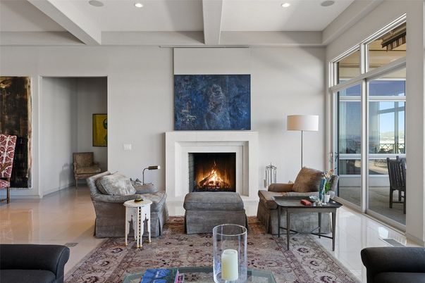 Fireplace, Interior, Living room, Recessed Lighting