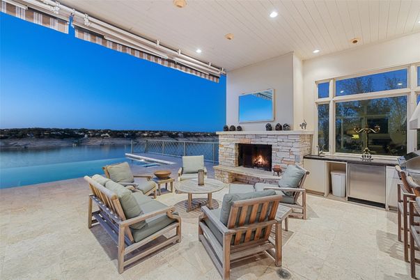 Fireplace, Interior, Living room, Recessed Lighting, Water