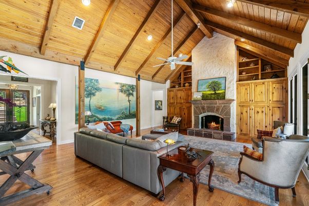 Fireplace, Interior, Living room, Wooden Beams, Wooden Ceilings, Wood Texture Flooring