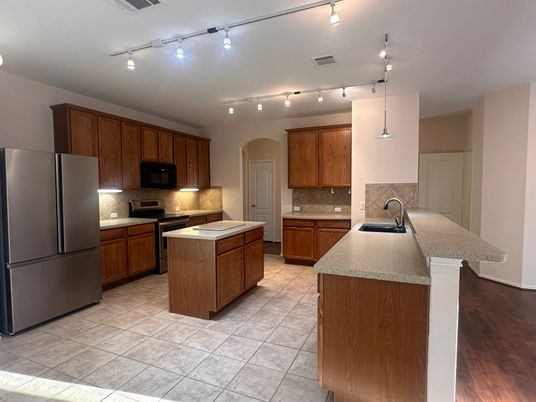 Interior, Kitchen, Pendant Lights, Stainless Steel Appliances, Wood Texture Flooring