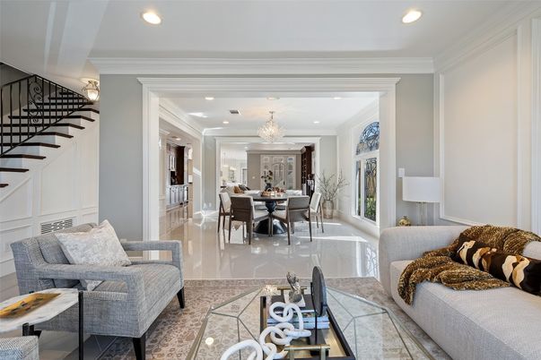 Chandelier, Dining room, Interior, Living room, Recessed Lighting