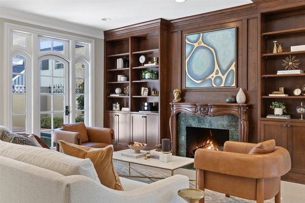 Fireplace, Interior, Living room, Recessed Lighting