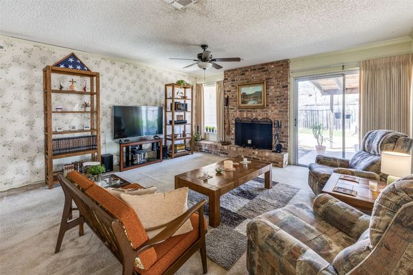 Fireplace, Interior, Living room, Stone Walls