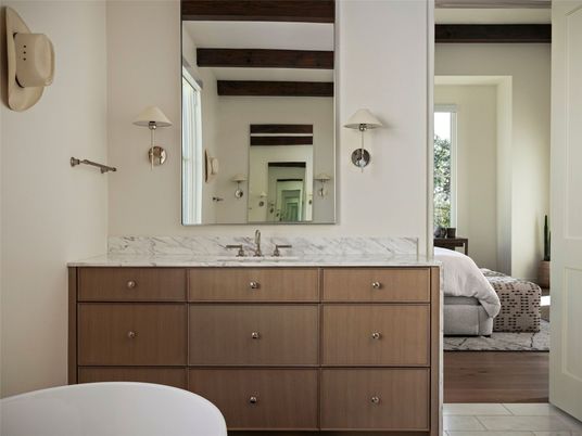 Bathroom, Bedroom, Dual Sink Vanities, Free Standing Baths, Interior, Marble