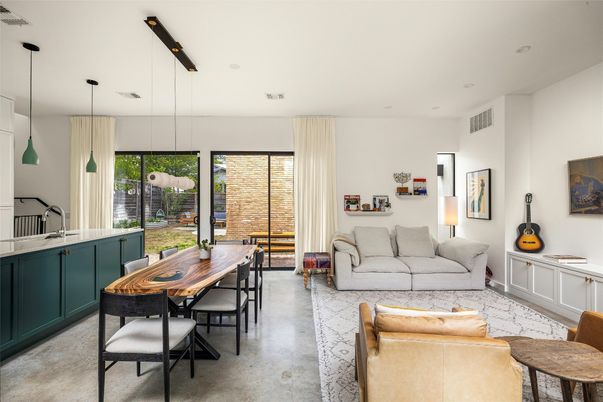 Dining room, Interior, Living room, Pendant Lights, Recessed Lighting