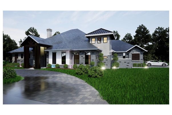 Attached, Exterior, Facade, French Provincial