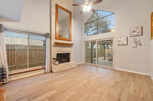 Empty room, Fireplace, Interior, Wood Texture Flooring