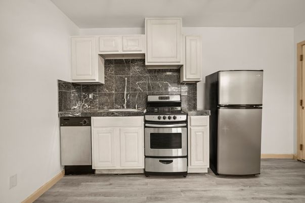 Interior, Kitchen, Stainless Steel Appliances, Wood Texture Flooring
