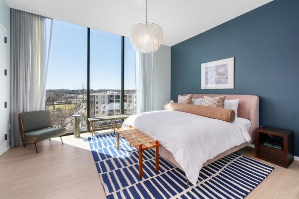Bedroom, Chandelier, Interior, Wood Texture Flooring
